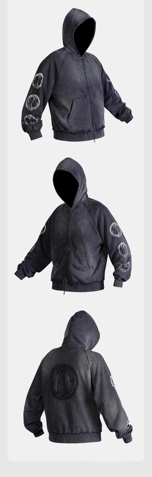 NOSUCISM 26AW 塩縮加工 ウォッシュド リメイク フーディー