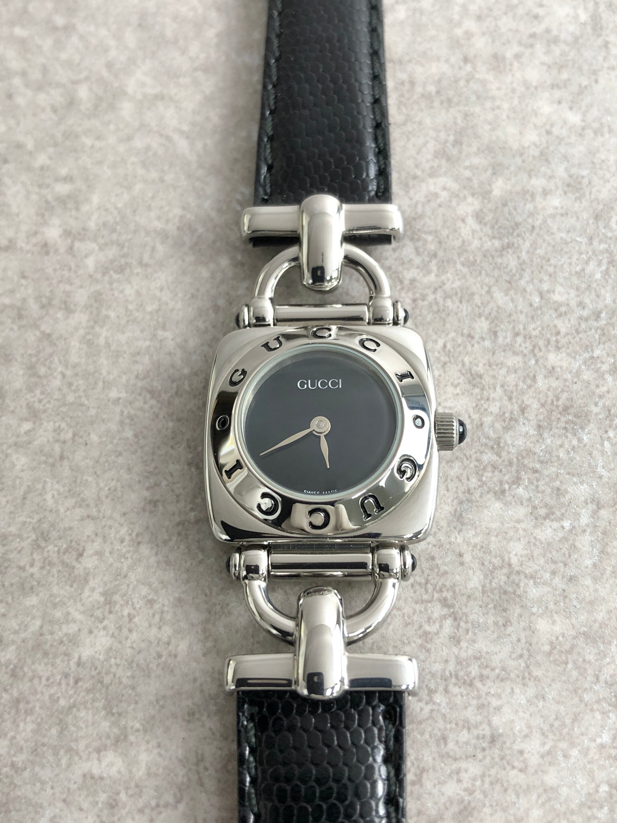 GUCCI グッチ 腕時計 シルバー ステンレススチール レザー 6300L