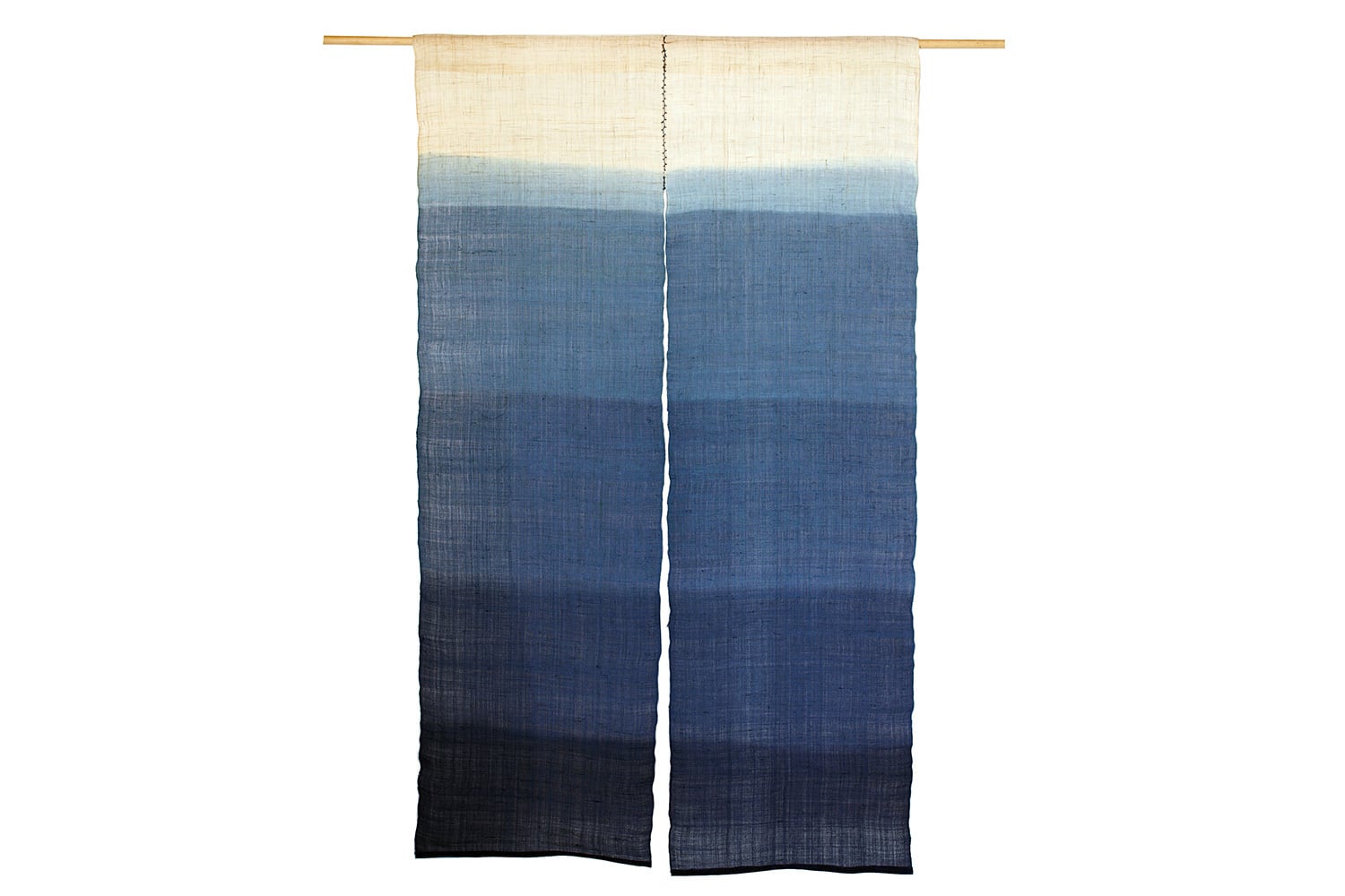 藍染麻暖簾(グラデーション・86×150cm) | 織工房 藍布屋