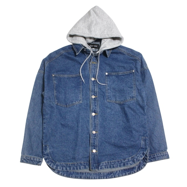 HOODIE DENIM SHIRT JACKET