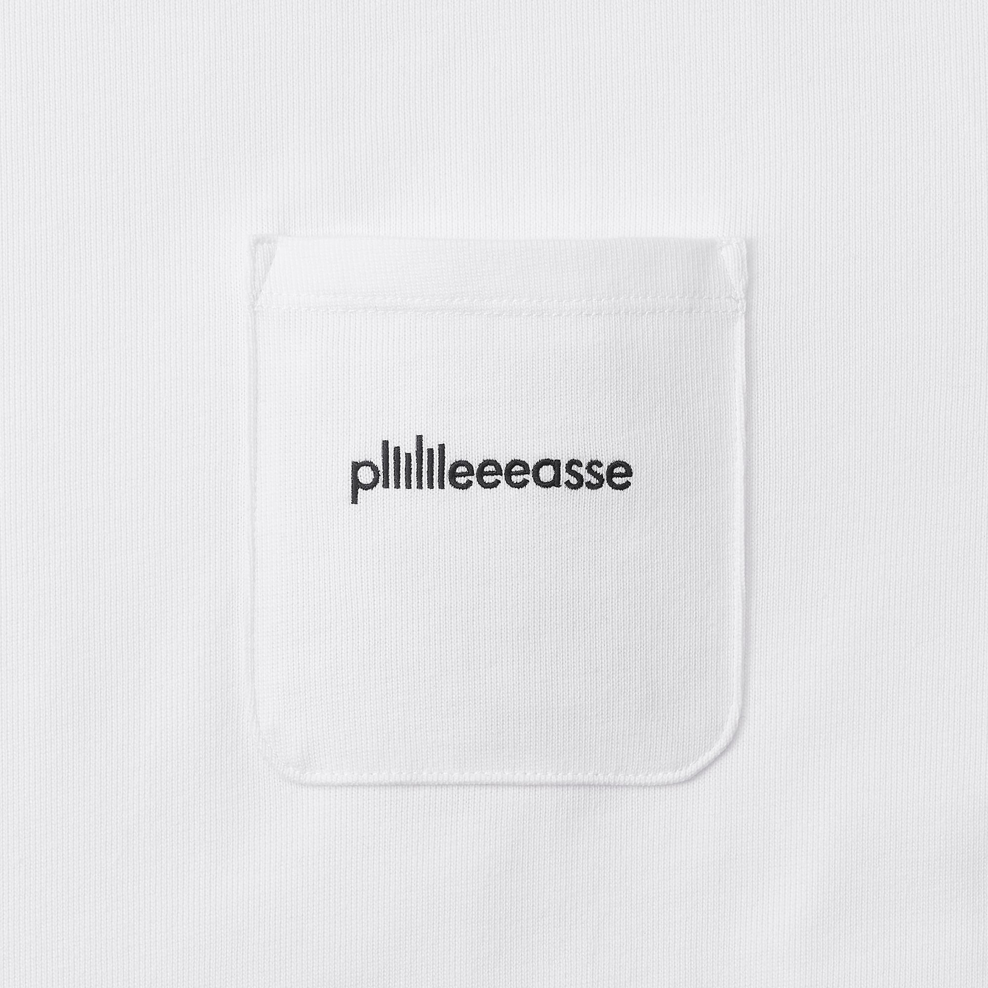 plllllleeeasse binding short sleeve pocket tee (WHITE
