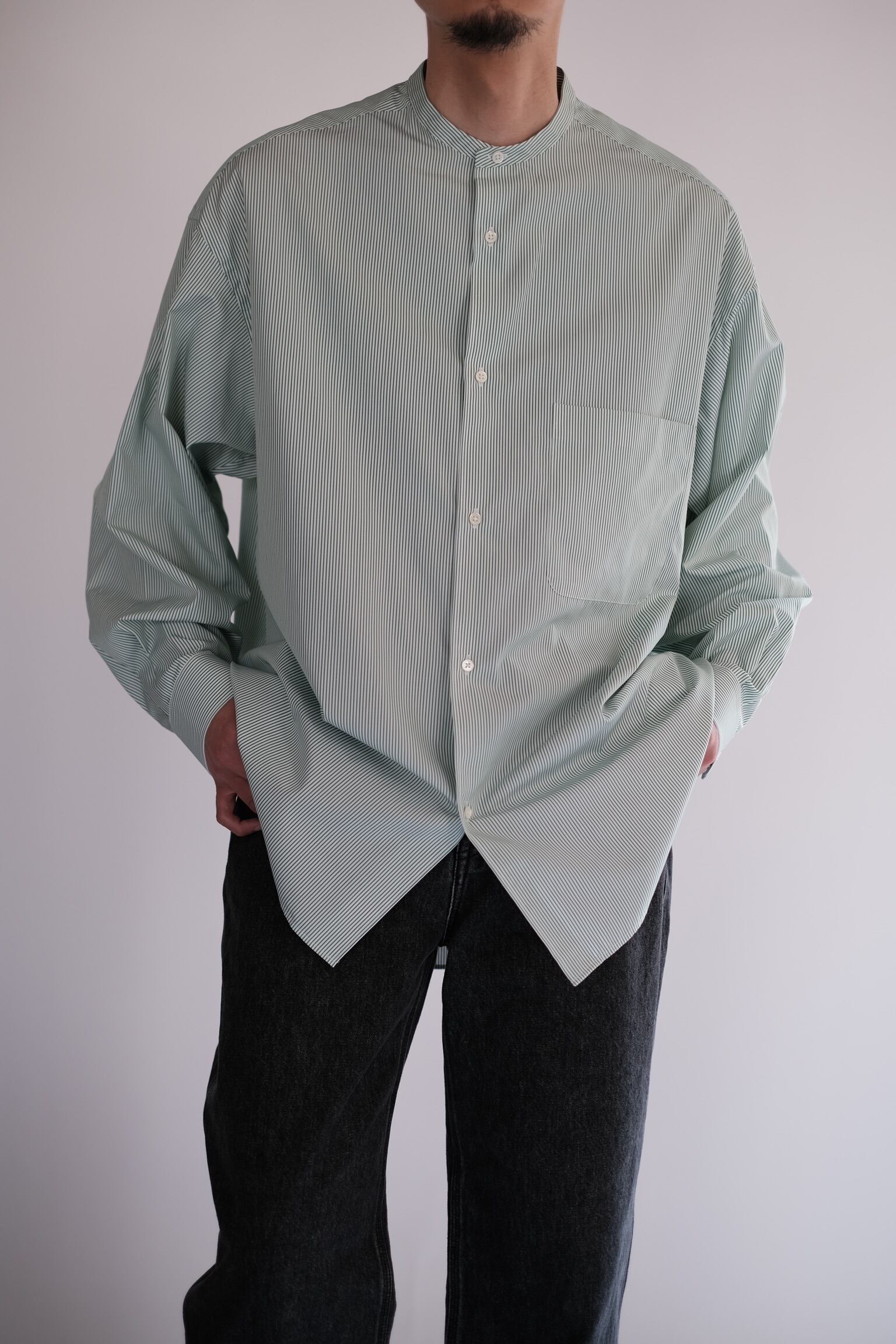 Graphpaper / Thomas Mason for Graphpaper L/S Oversized Band Collar 