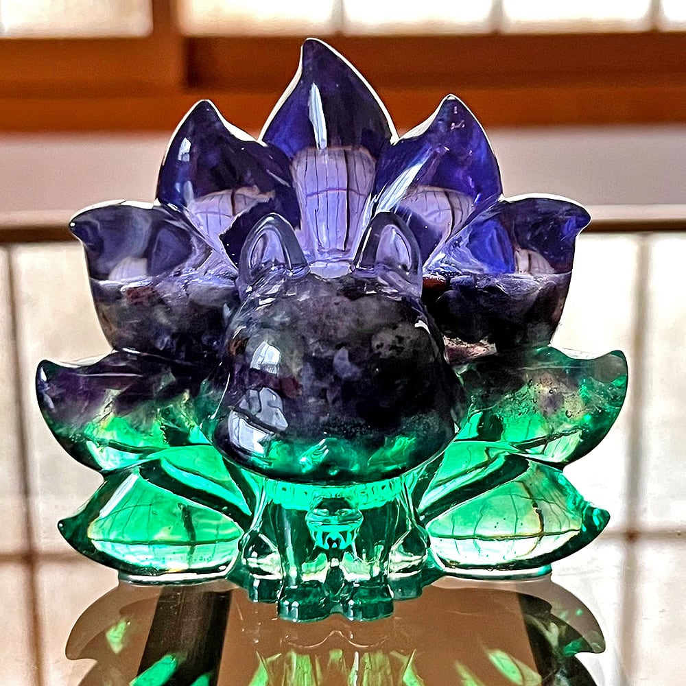 【1点もの】九尾の狐オルゴナイト アイオライト&アメジスト