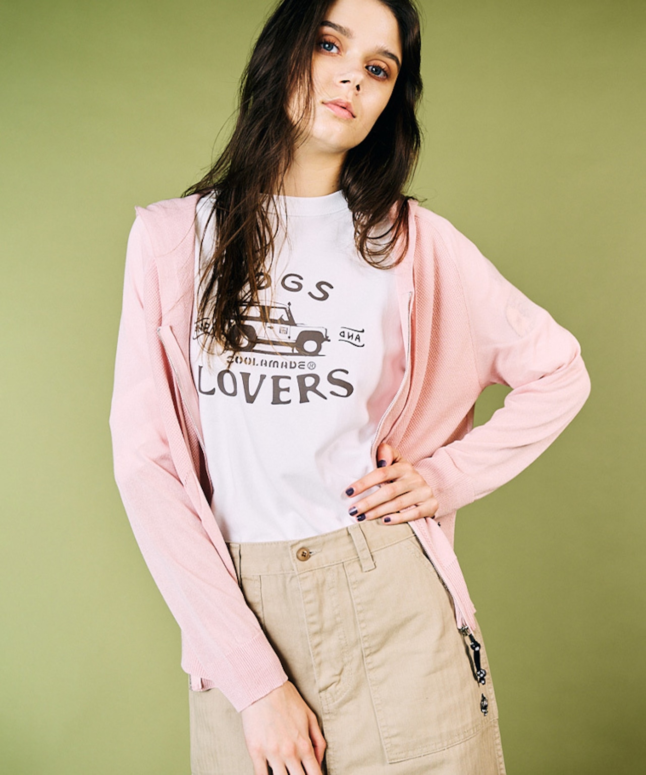 DOGS LOVERSプリントラグランスリーブTシャツ (BLACK) CQ-49021