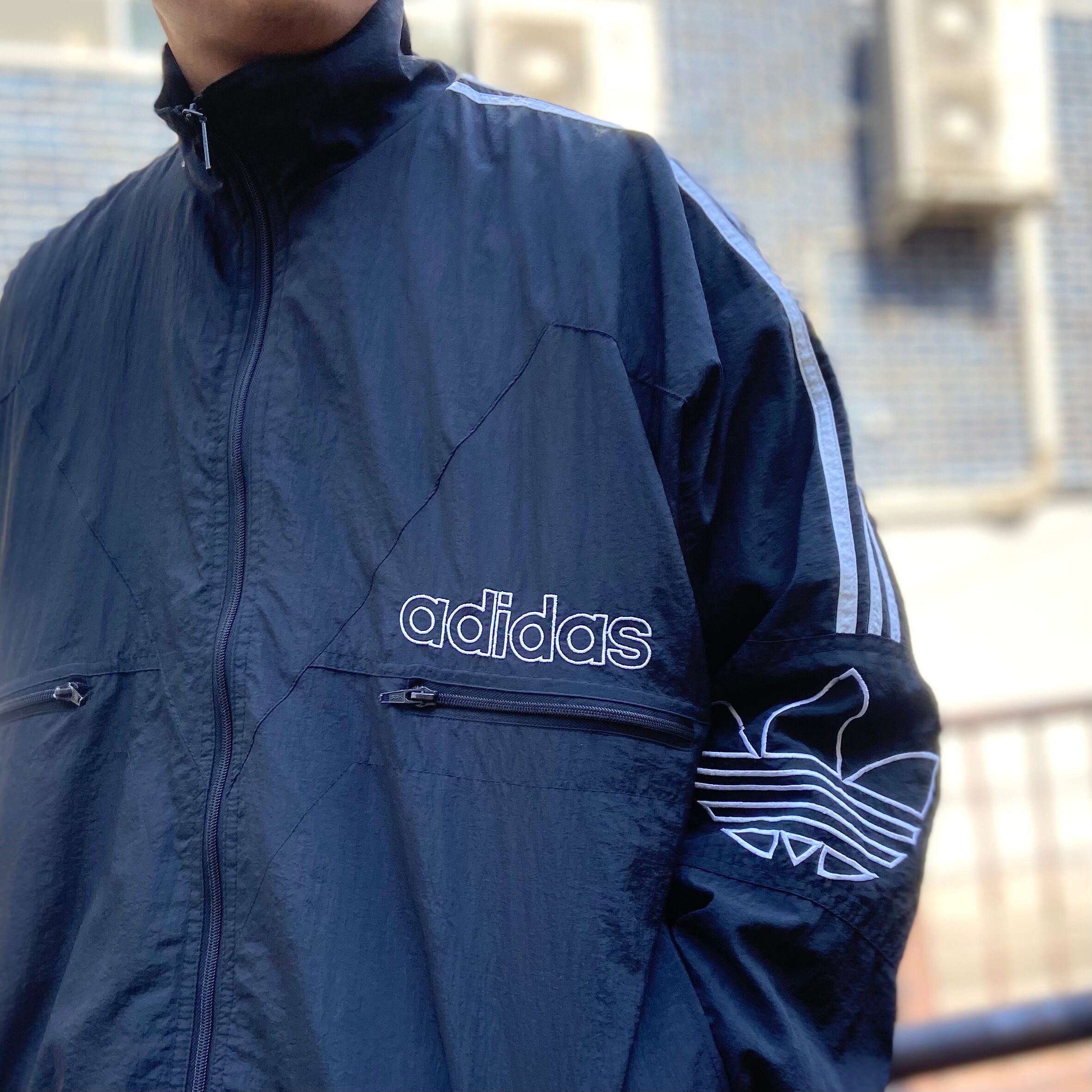 adidas アディダス　（L）　白/ウインドブレーカー/ジャケット/フルジップ