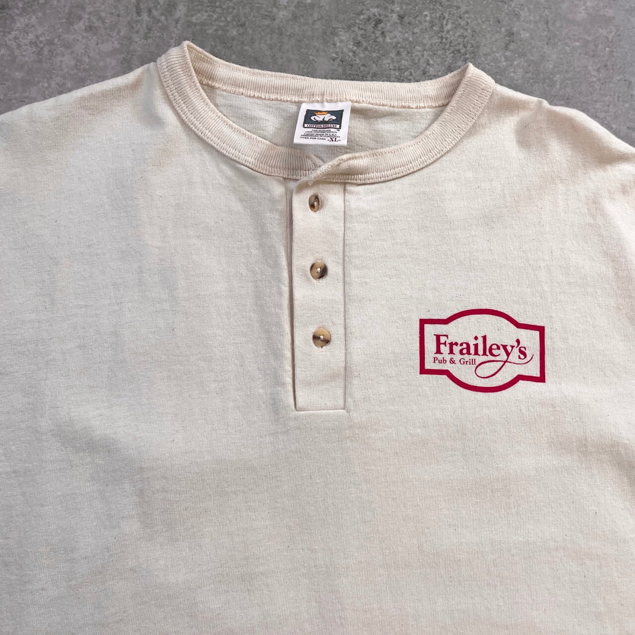 90-00年代 Frailey's Pub & Grill パブ ヘンリーネック Tシャツ メンズ