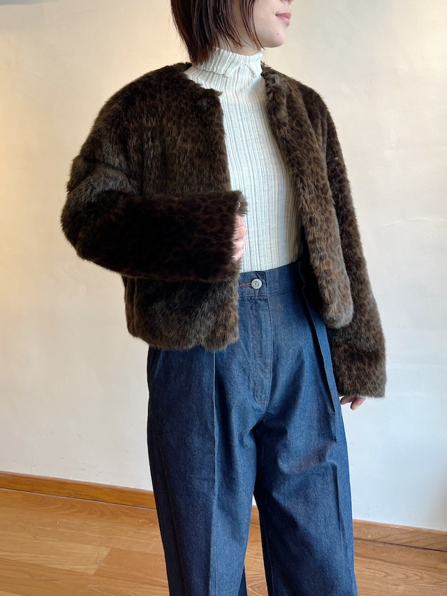 TICCA / レオパードファーショートコート