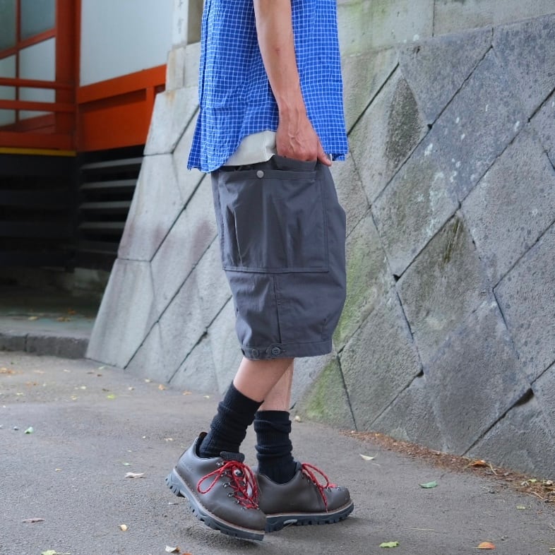 SASSAFRAS(ササフラス) / Overgrown Pants 1/2 Nylon -Charcoal- (SF