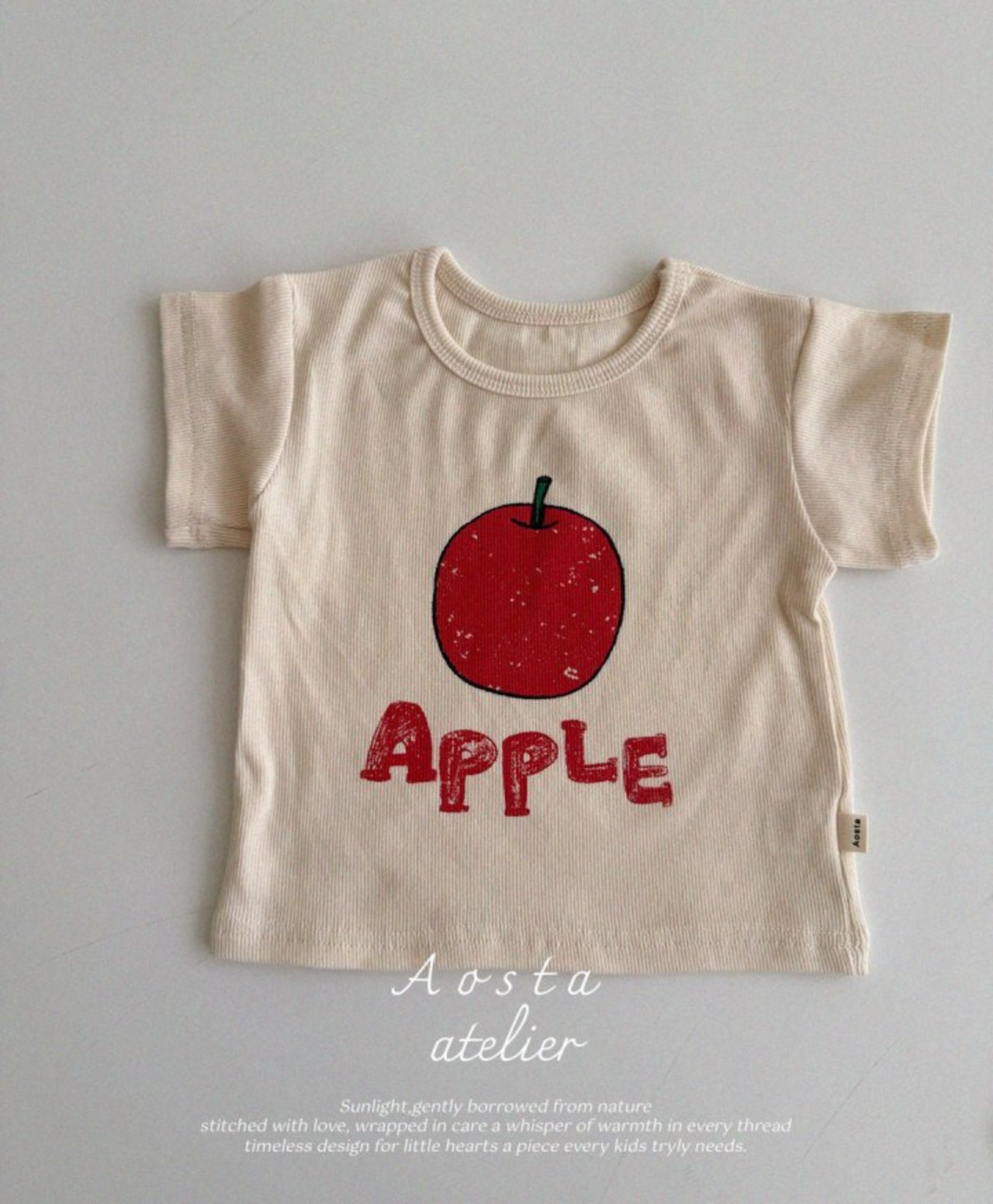 [Aosta] ribbed apple tee / [아오스타] 골지애플티