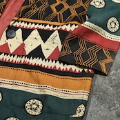 ethnic pattern linen tailored jacket