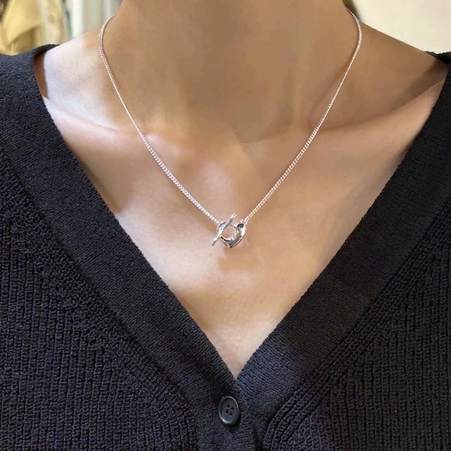 S925 Heart mantel necklace (N173)