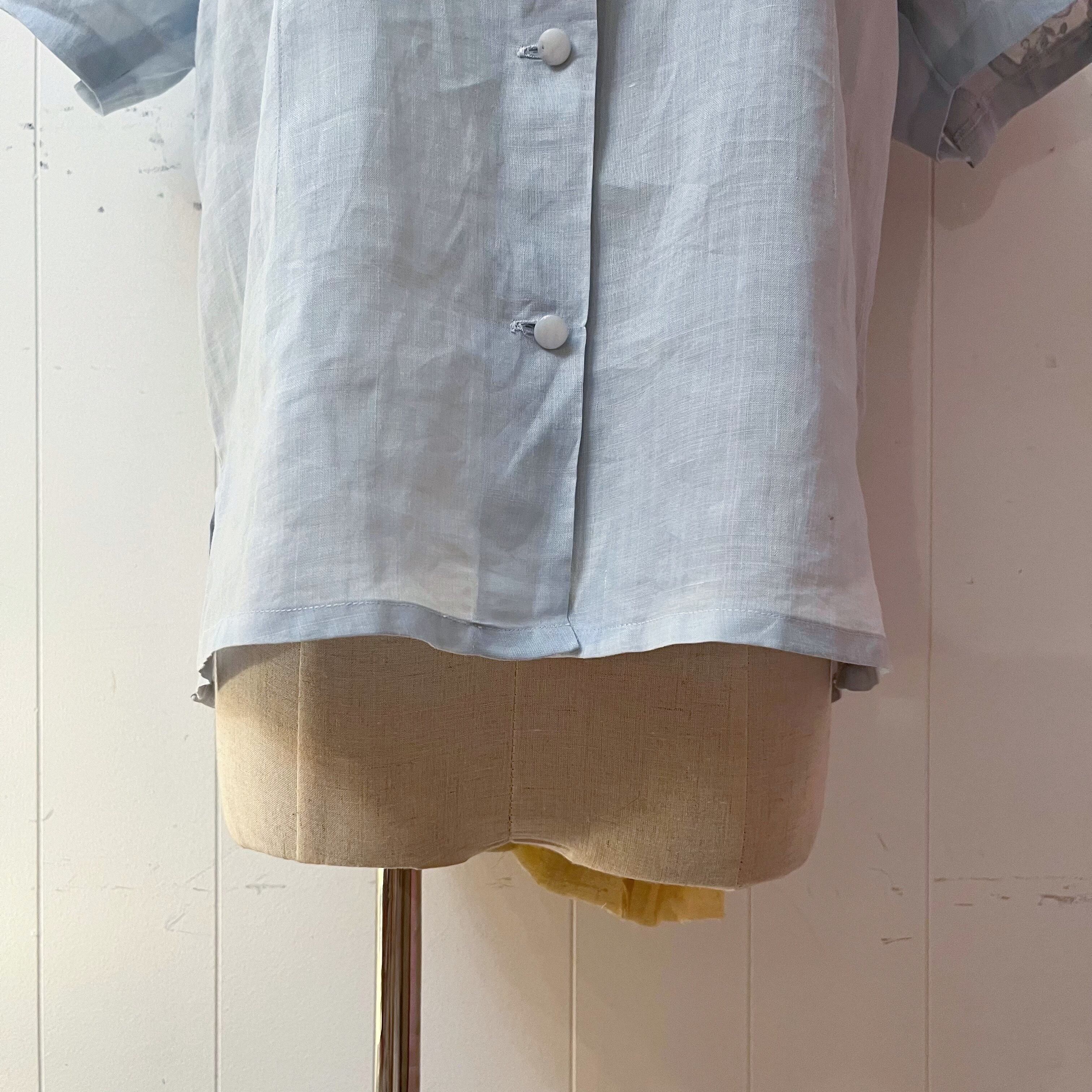 light blue embroidery blouse