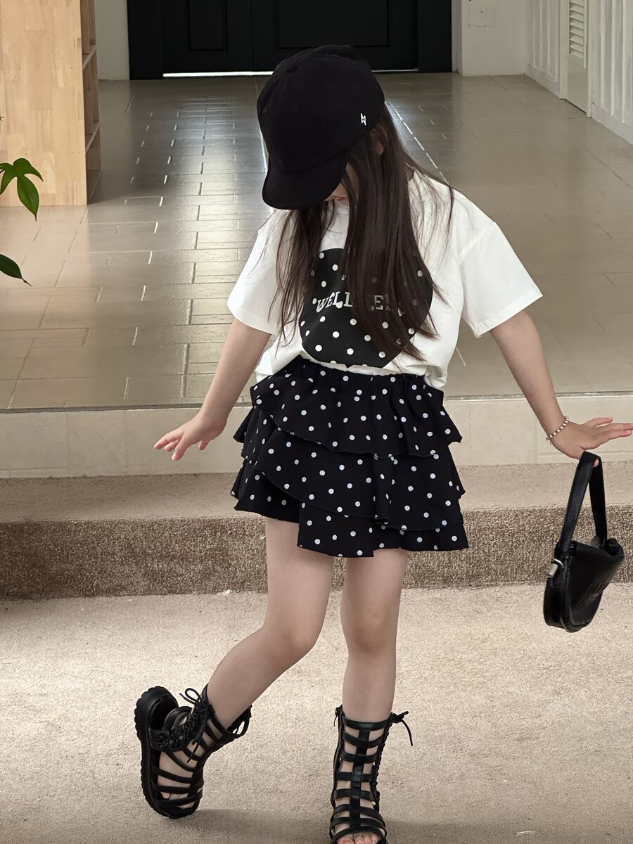 インパン付きドットティアードミニスカート