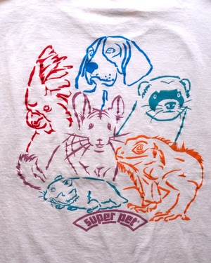 【古着】"super pet" カラフル・アニマル バックプリント T