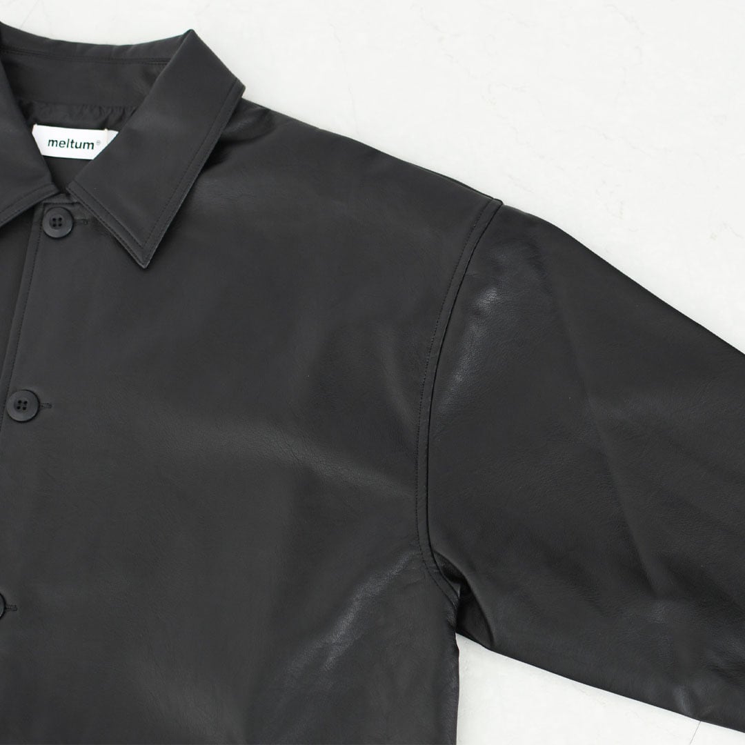 meltum [メルタム] SYNTHETIC LEATHER HALF COAT [MTM-JK-0364-26