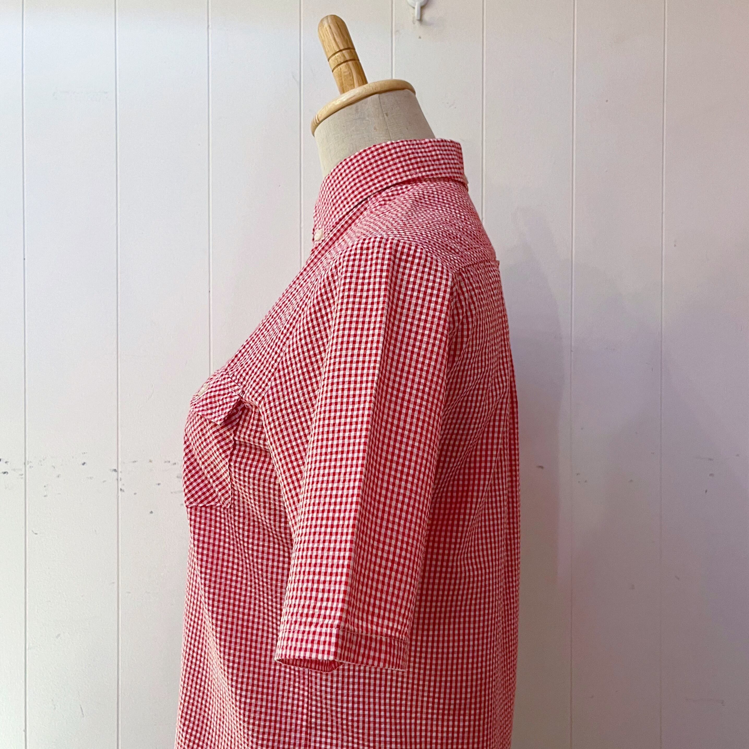 red gingham check shirt