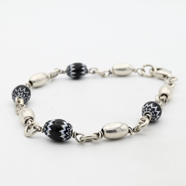 Antique Beads Chain Link Bracelet / Denmark