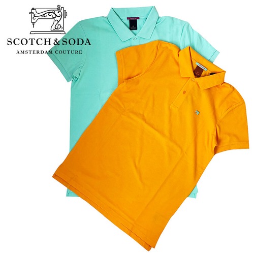 【ss292-74503】SCOTCH&SODA スコッチ&ソーダ Polo Shirt ポロシャツ ミント オレンジ 292-74503 149073 メンズ デザイン プリント