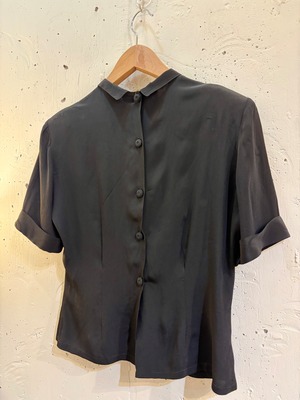 30's40's black rayon blouse