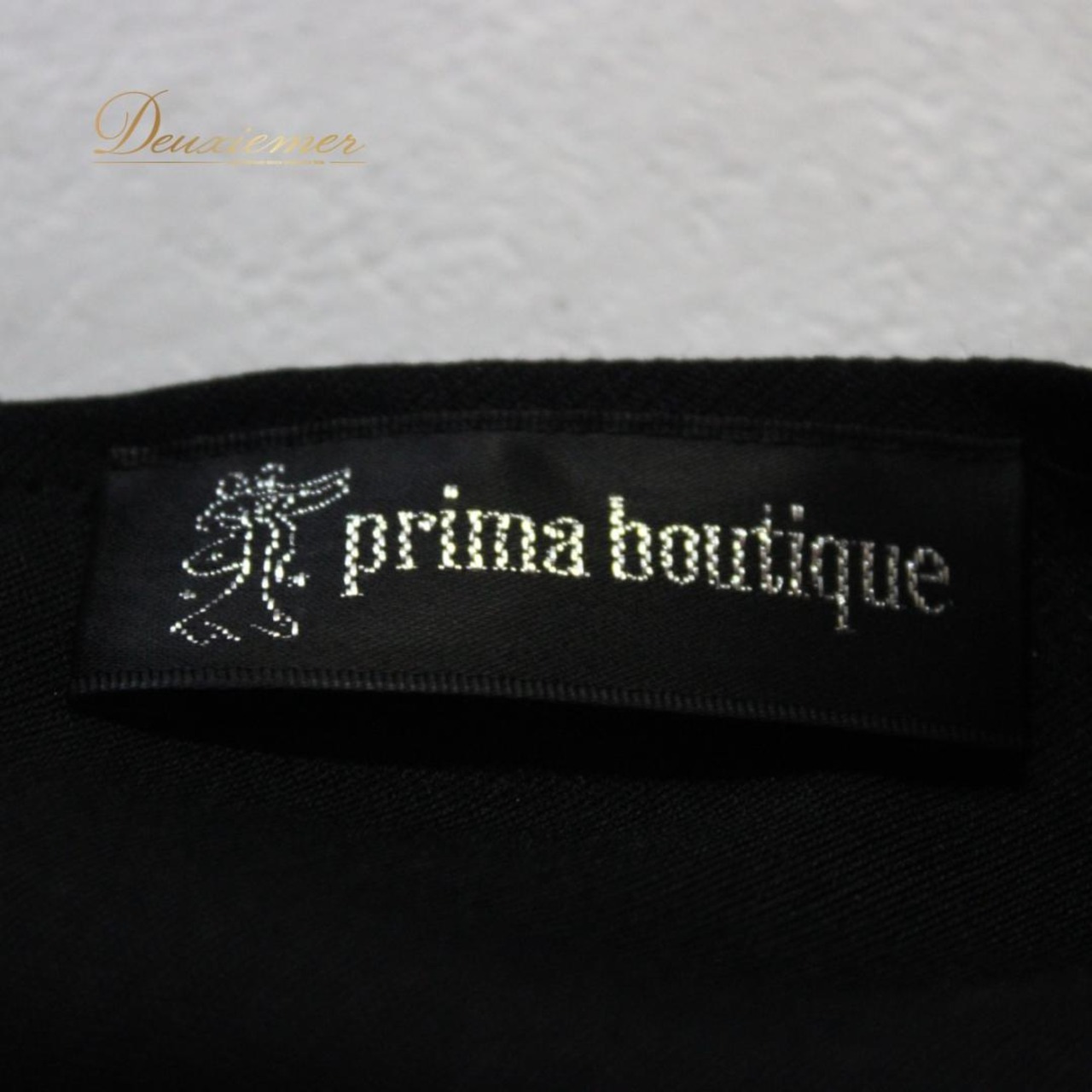 【美品 社交ダンス衣装】ワンピース ドレス prima boutique プリマブティック 黒 ブラック アシンメトリー アシメ 長袖 フリル