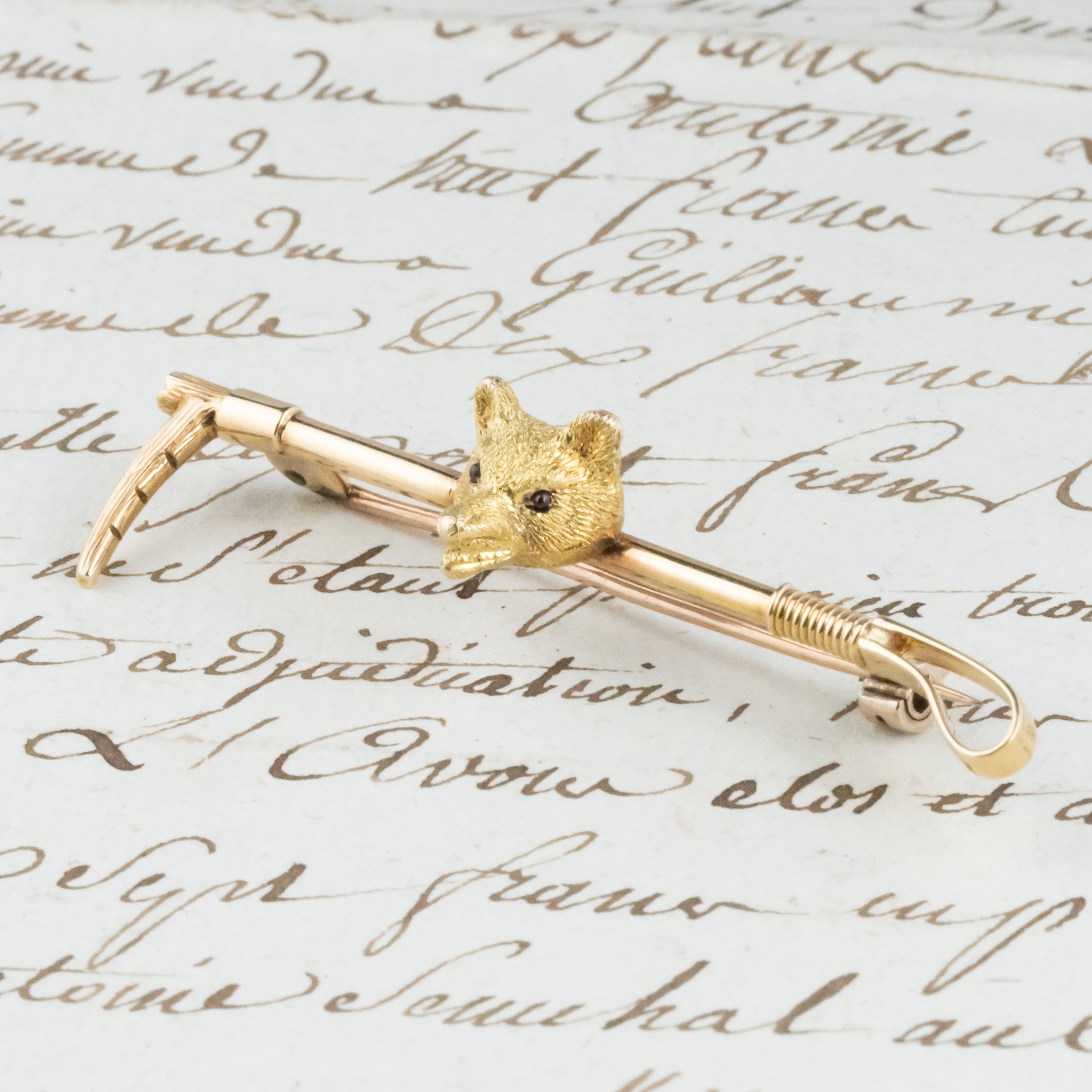 fox brooch K15イギリス キツネブローチ お目目が可愛い ルビー fox brooch K15イギリス キツネブローチ お目目が可愛い ルビー