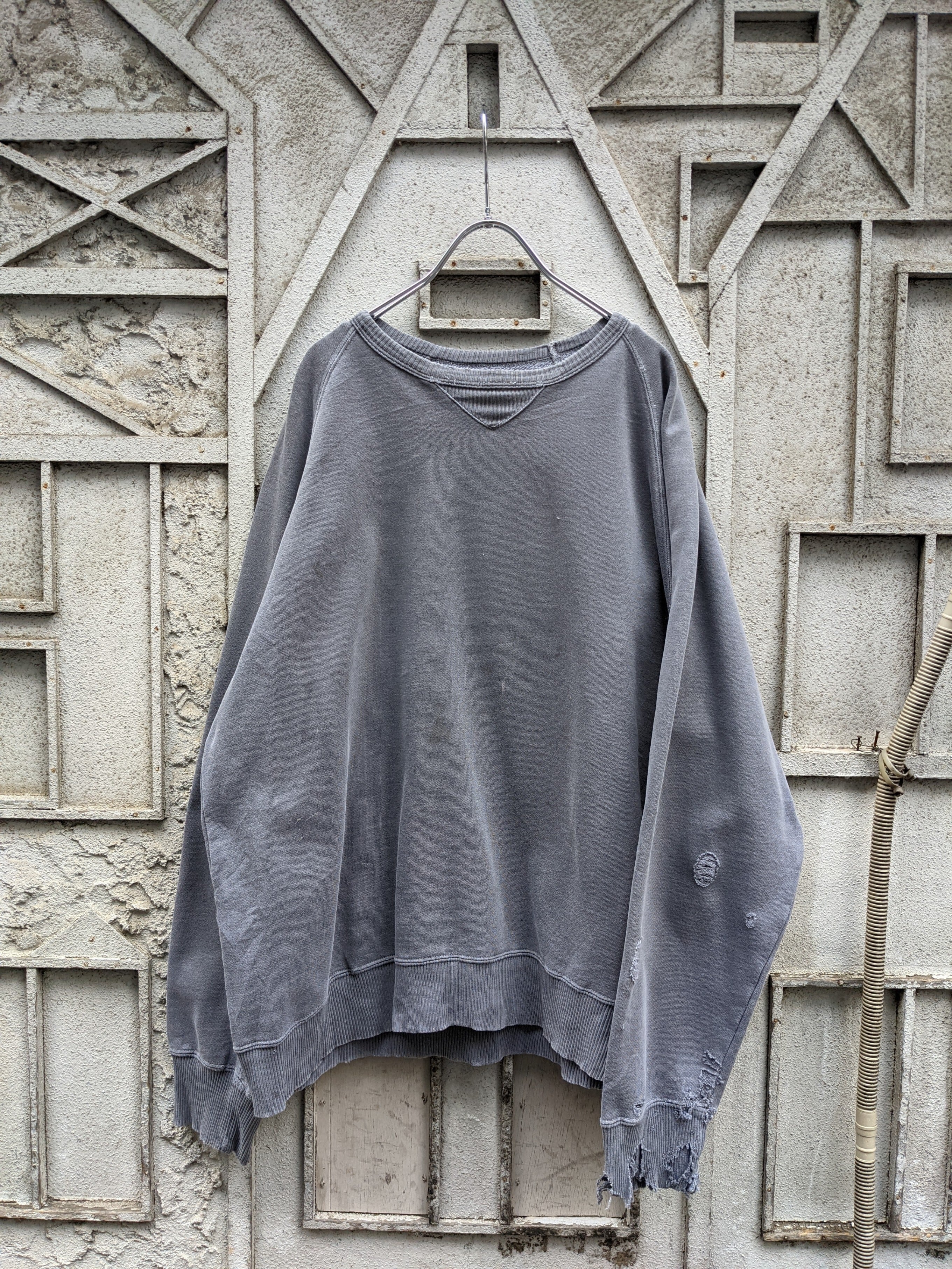 90's bone paint ☆フェード☆grange  Boro sweat