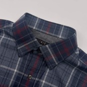 カシミヤ混 DAKS ダックス チェック 長袖シャツ 105/グレー系 メンズ