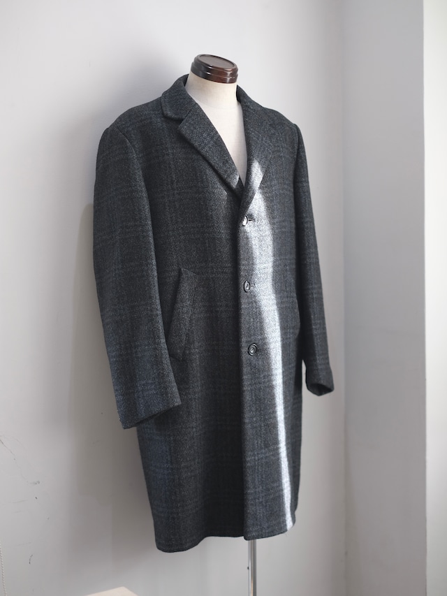 70's plaid wool coat