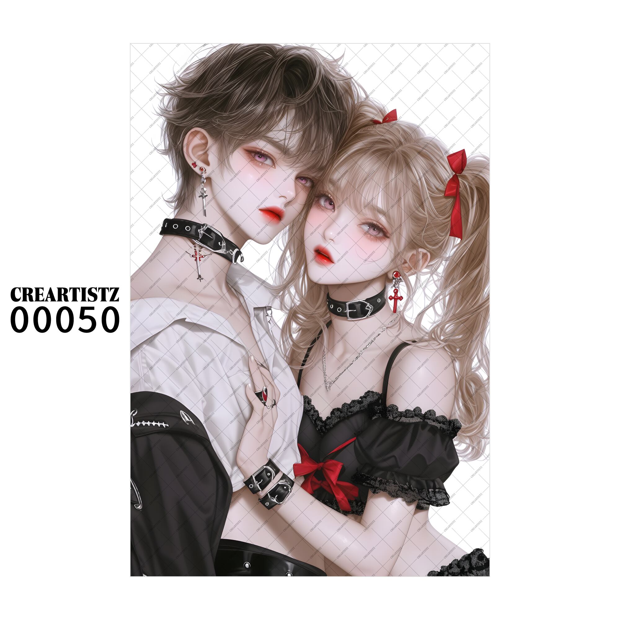 00050 ガール キュート オリジナル ペーパー/ステッカー 4枚セット CREARTISTZ