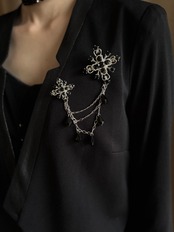 classic noir brooch set light jacket-5195-3