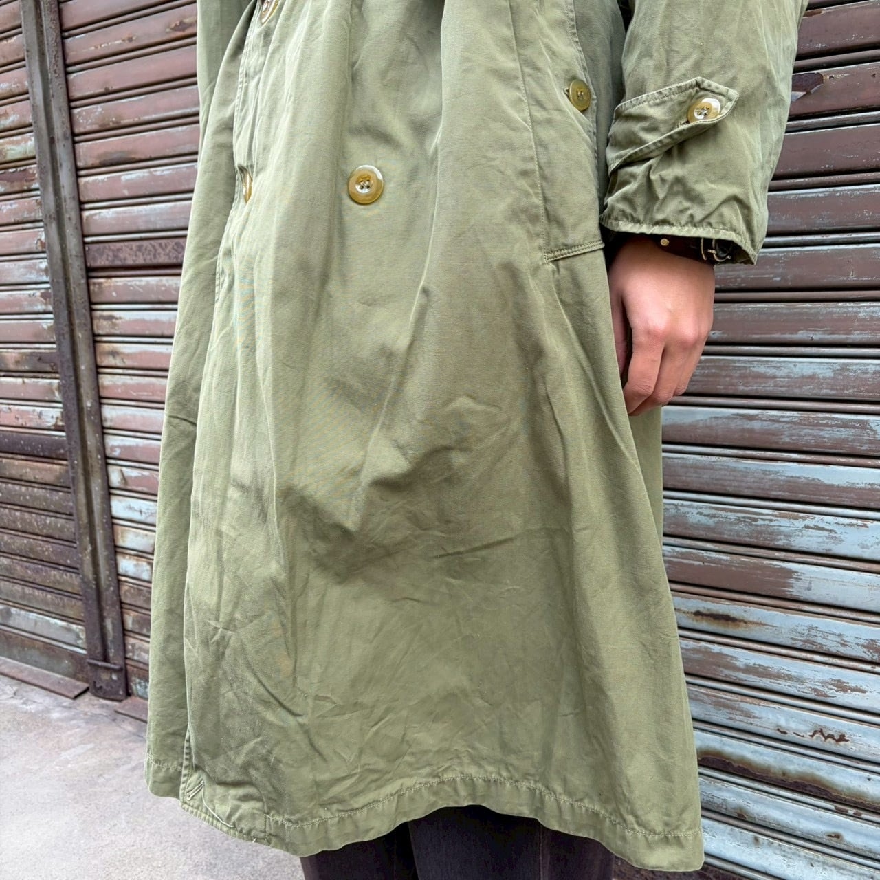 80s フランス軍 実物 オフィサーコート トレンチコート ユーロ