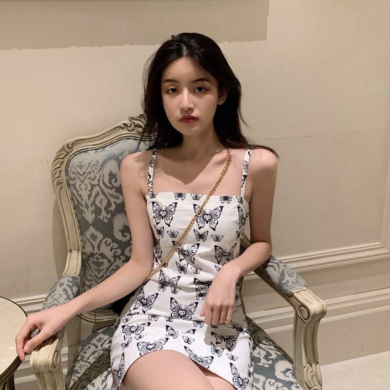 【新作】【送料無料】 妖精ドレス 2023 夏の新スタイルフレンチニッチ気質ウエスト痩身セクシーなサスペンダー A ラインショートスカート 0295038340924