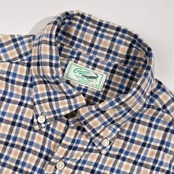 CROCODILE クロコダイル チェック BD ボタンダウン 長袖 ネルシャツ L/ブルー系 メンズ