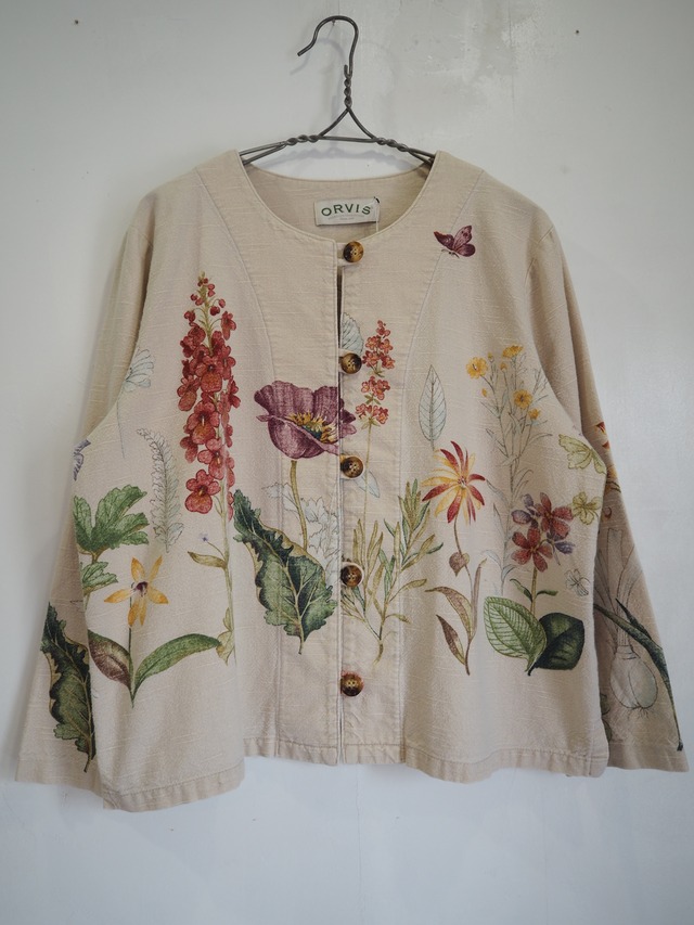 1980’s AMERICA ORVIS Botanical Pattern cotton jacket