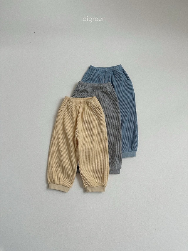 yellow S, melange XXL［即納］flat waffle pants / digreen 26autumn