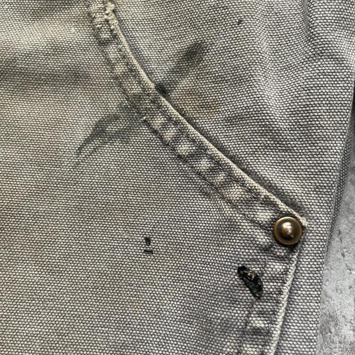00s USA生地グレー ダブルニー Carhartt B136 31×32 詳細写真14