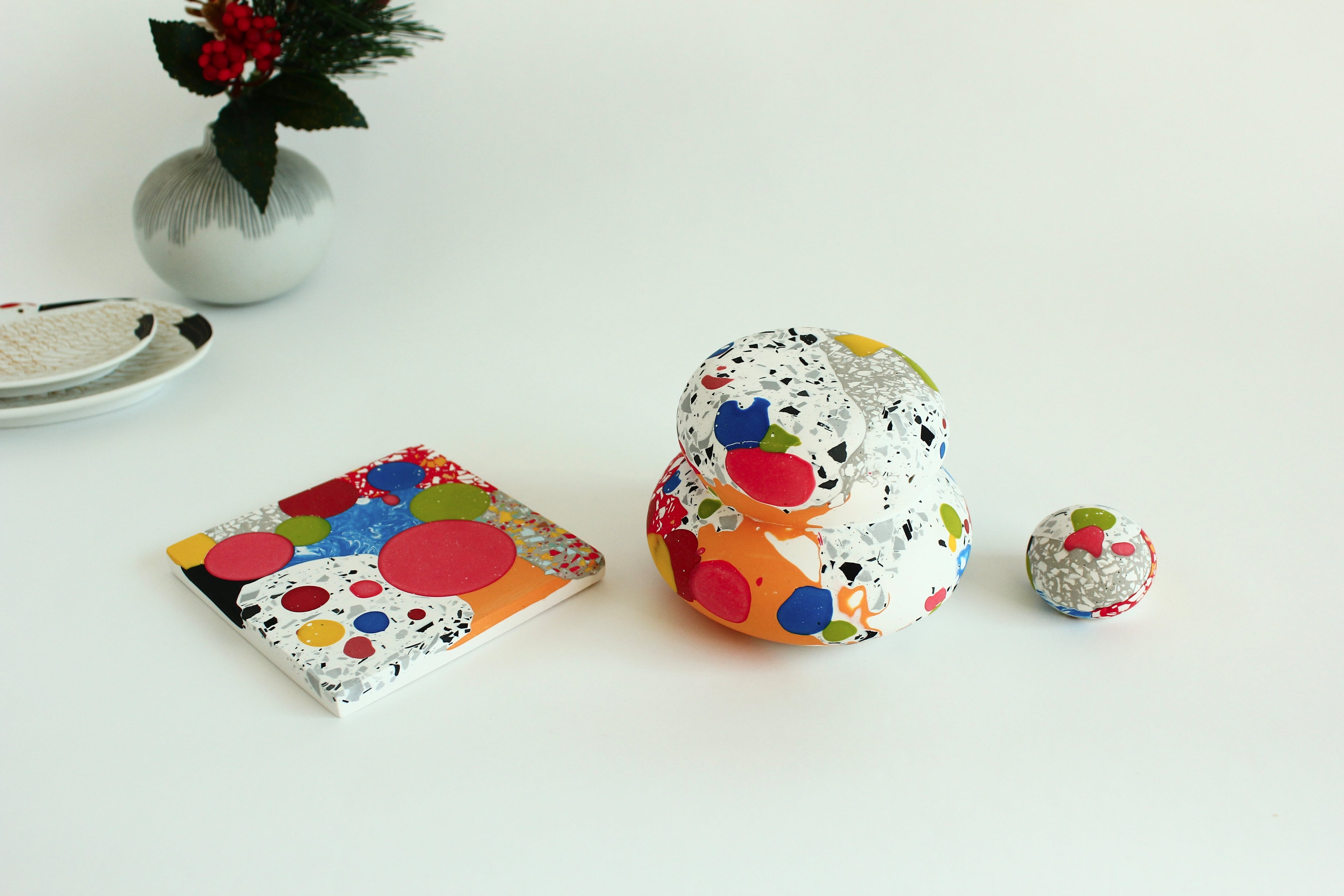 鏡餅（カラフルテラゾー模様） | Risa Azuma Terrazzo Works