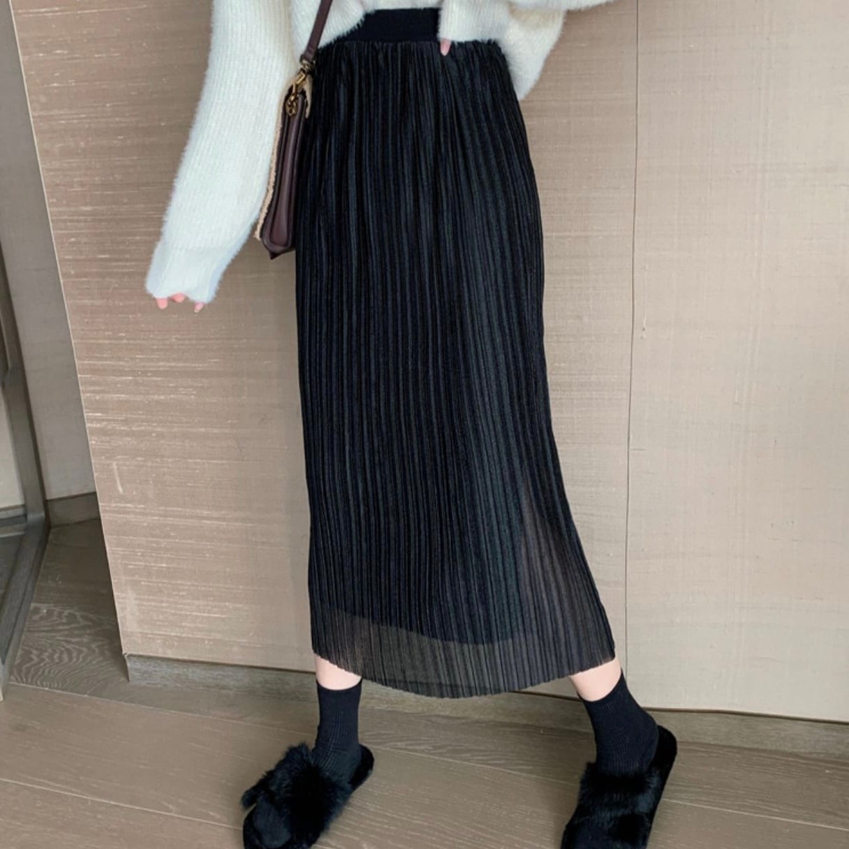 TAN 2way ニットスカート TAN（タン） スカート 「TAN/タン」BELTED V/LINE KNITTED SKIRT