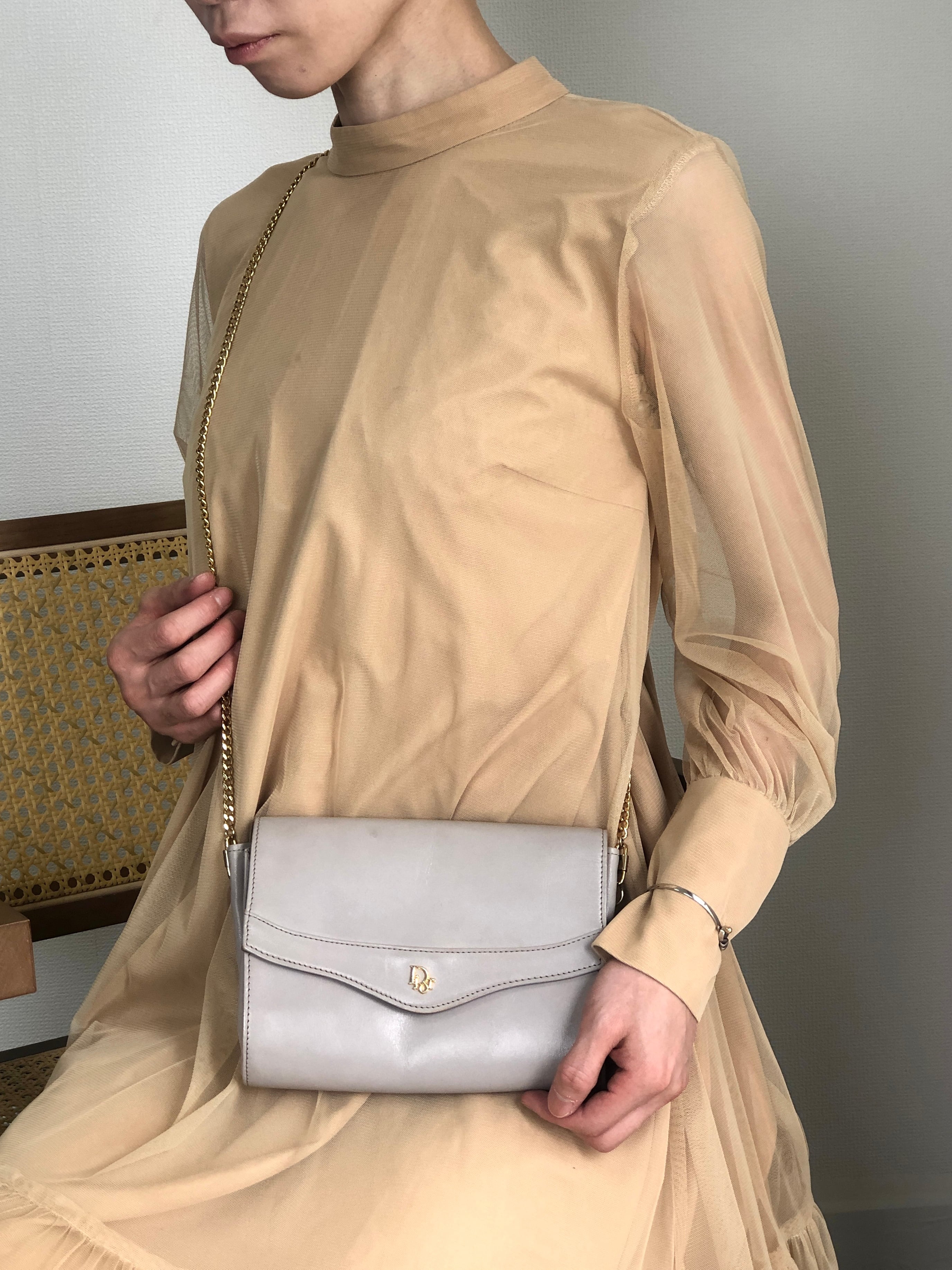 Christian Dior クリスチャン ディオール ショルダーバッグ グレー