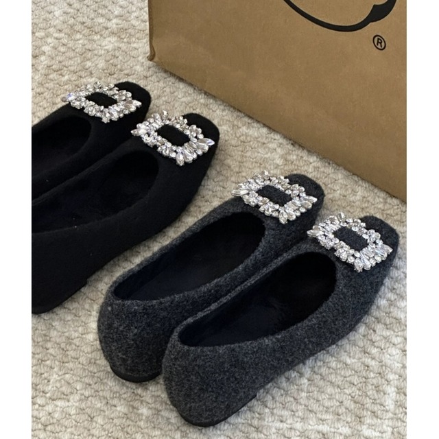 Bijou wool-like inheel pumps　B1303