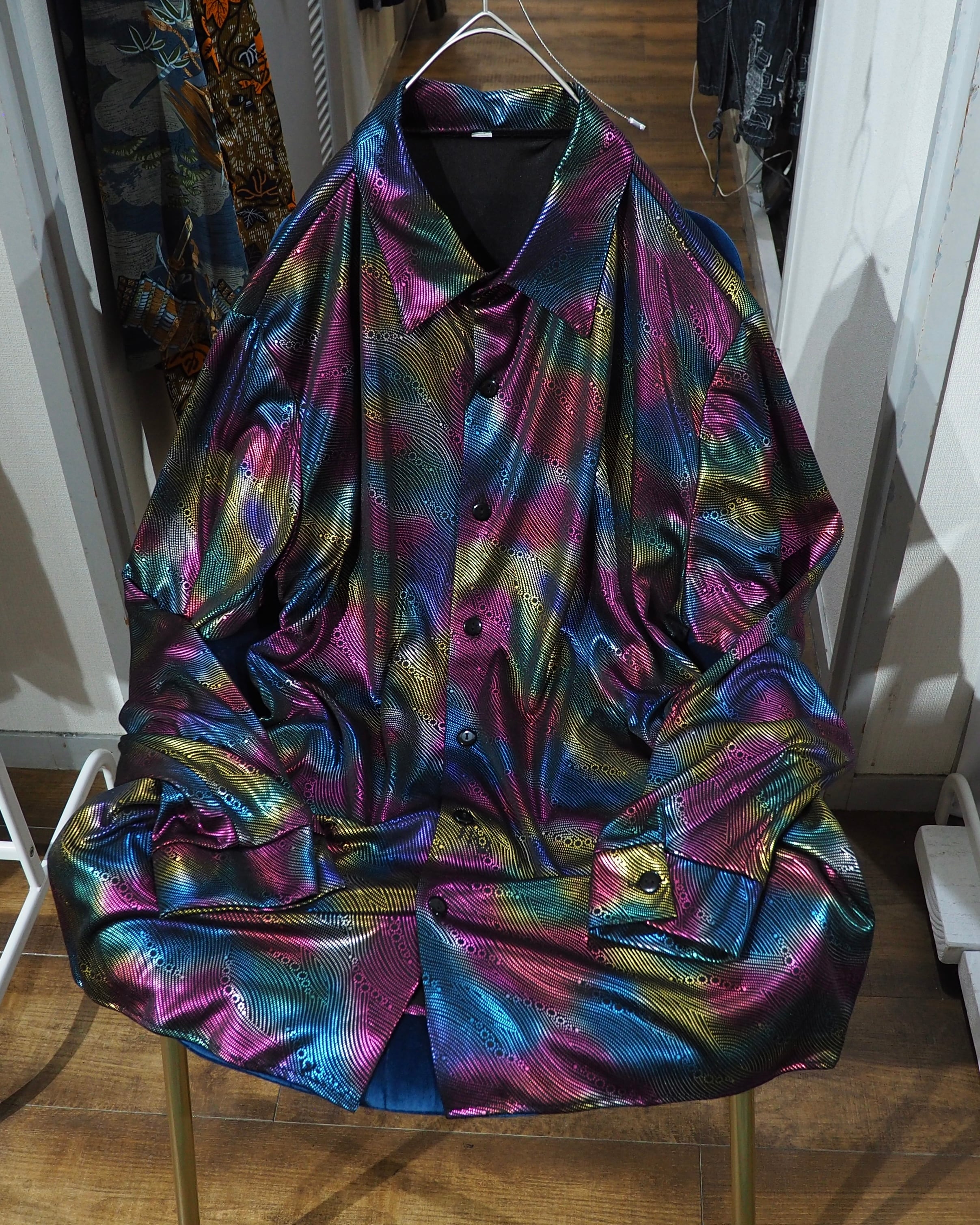 Bewitching Beautiful Purple Aurora pattern vintage Drape loose shirt