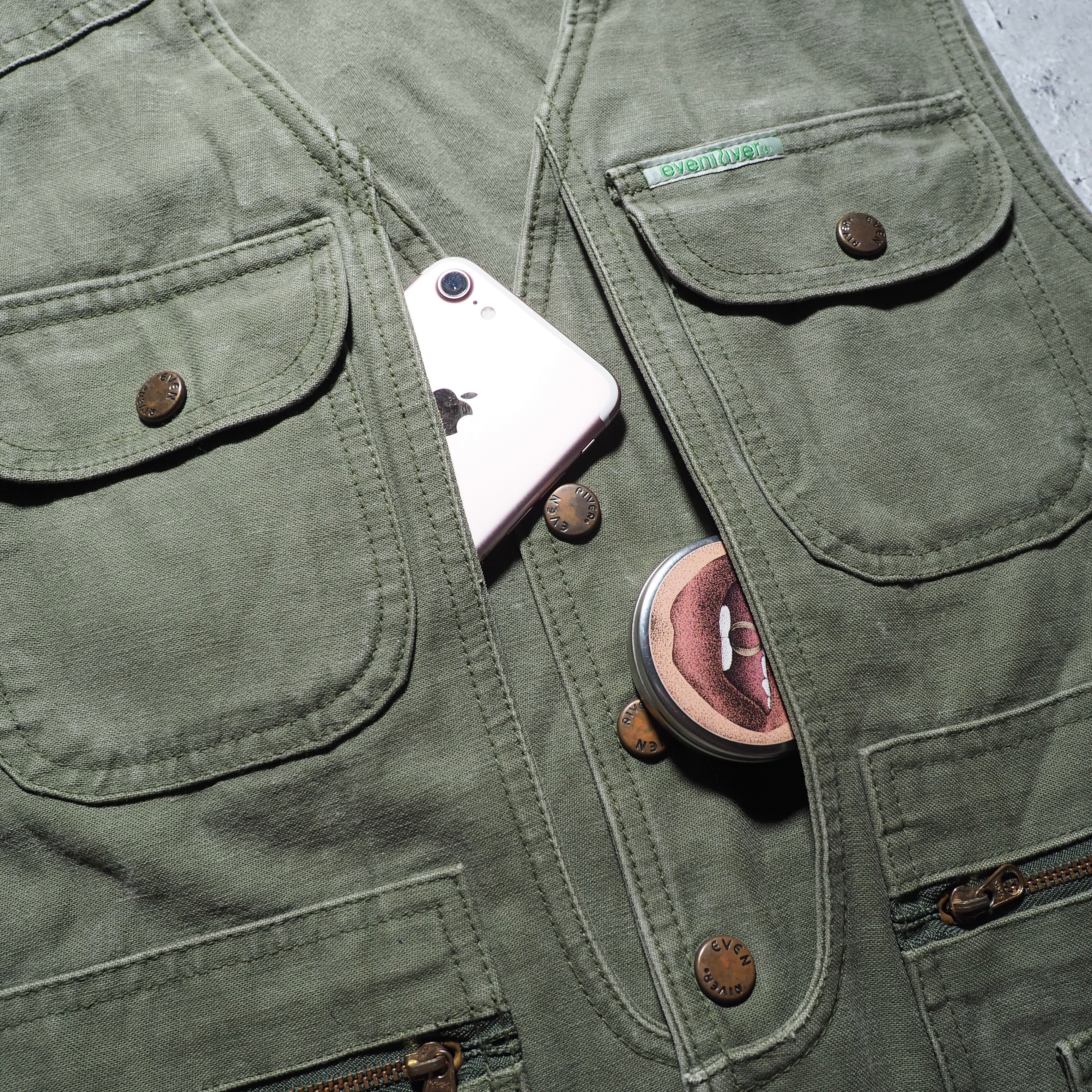 1990s Olive green color multi gimmick vintage vest