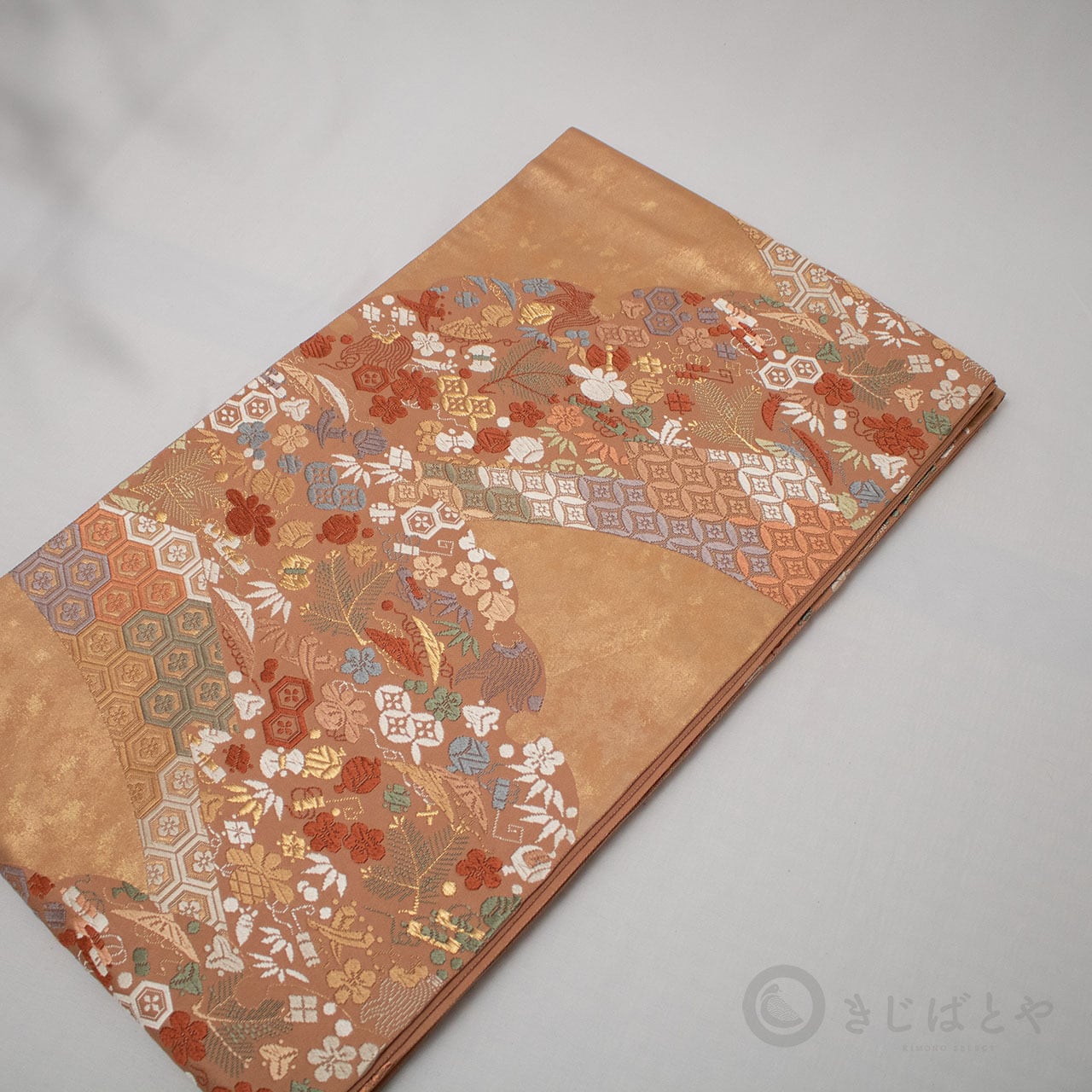 正絹 纁（そひ）色に宝尽くしの袋帯 | きじばとや