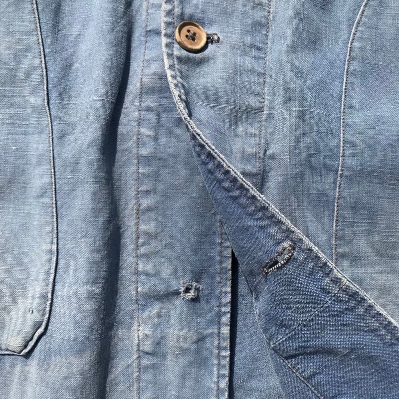 40's 50's au Perroquet ショップコート インディゴ インクブルー 木製