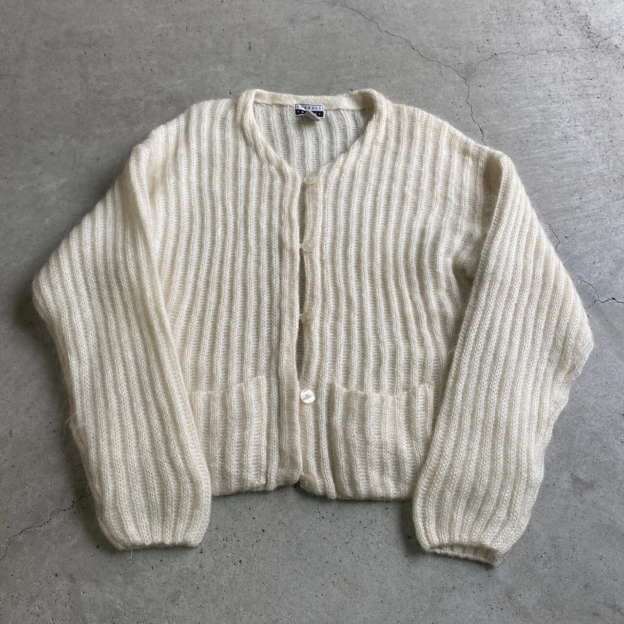 EXPRESS TRICOT モヘア×アクリル カーディガン レディースS 古着  