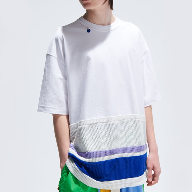 ★STRIPE COLOR CONTRAST STITCH PENDANT T(unisex)　　　A0606