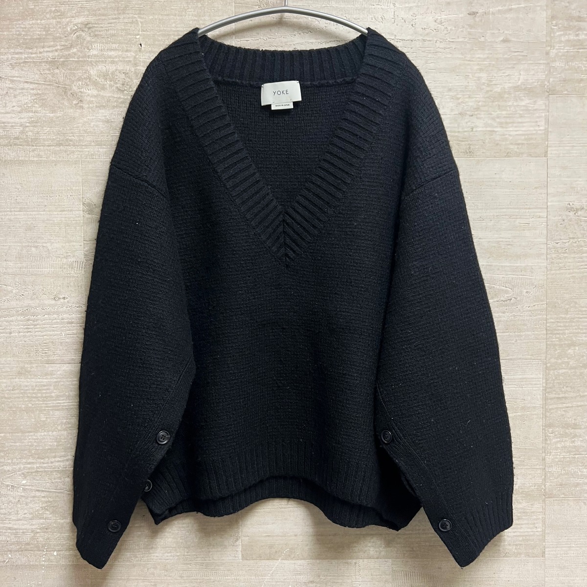 YOKE ヨーク 19AW 5G MILANO RIB V-NECK KNIT Vネックニット ブラック  