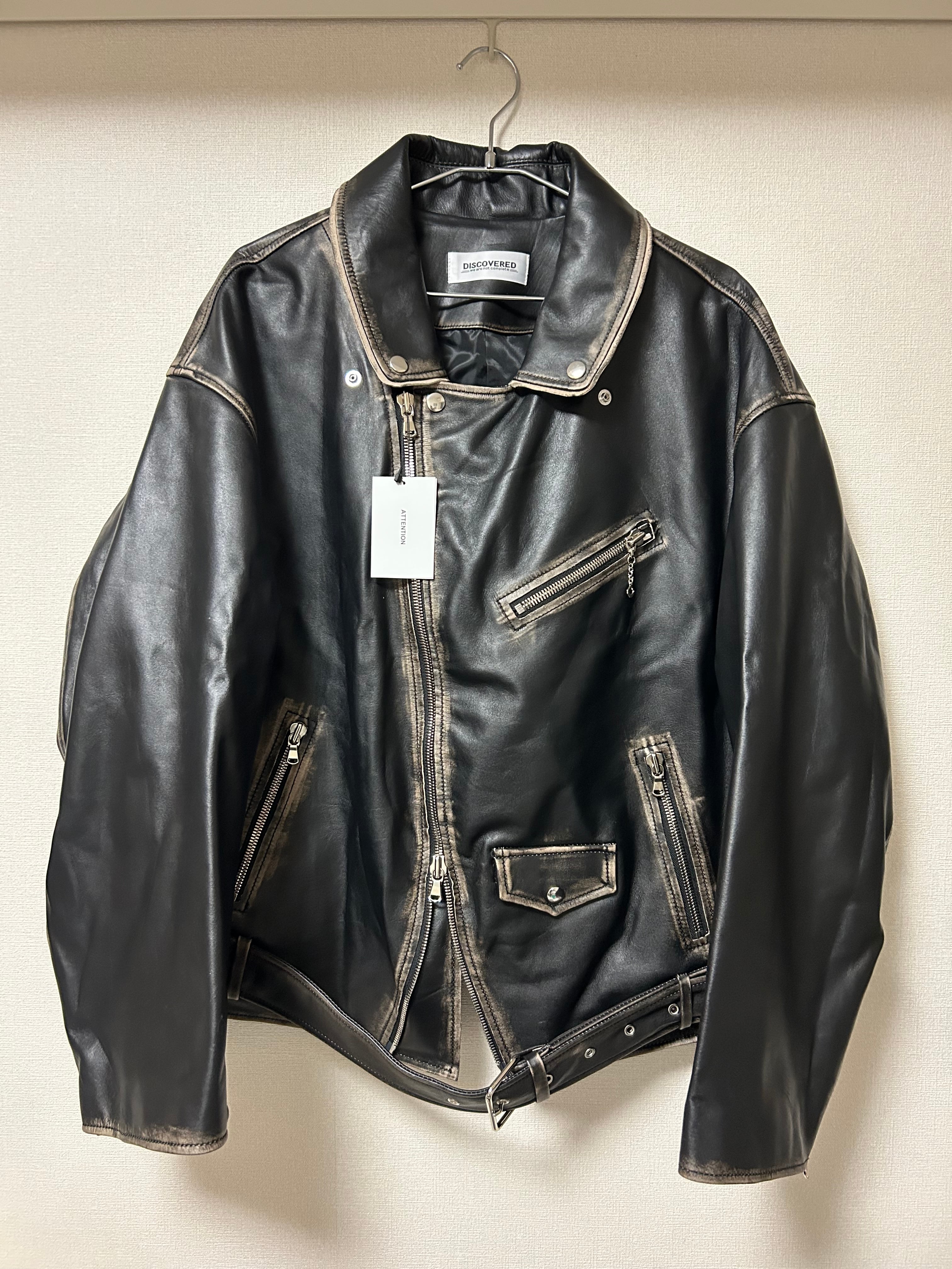 【 DISCOVERED ディスカバード】LEATHER RIDERS BLOUS BLACK