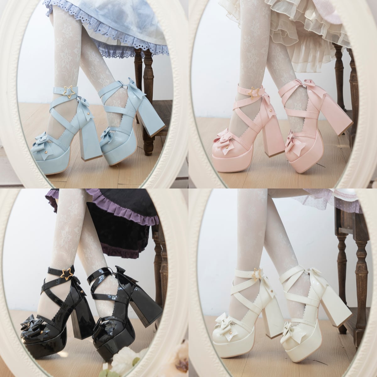 フロントリボン星ストラップロリータシューズ | Maiden's Rêve