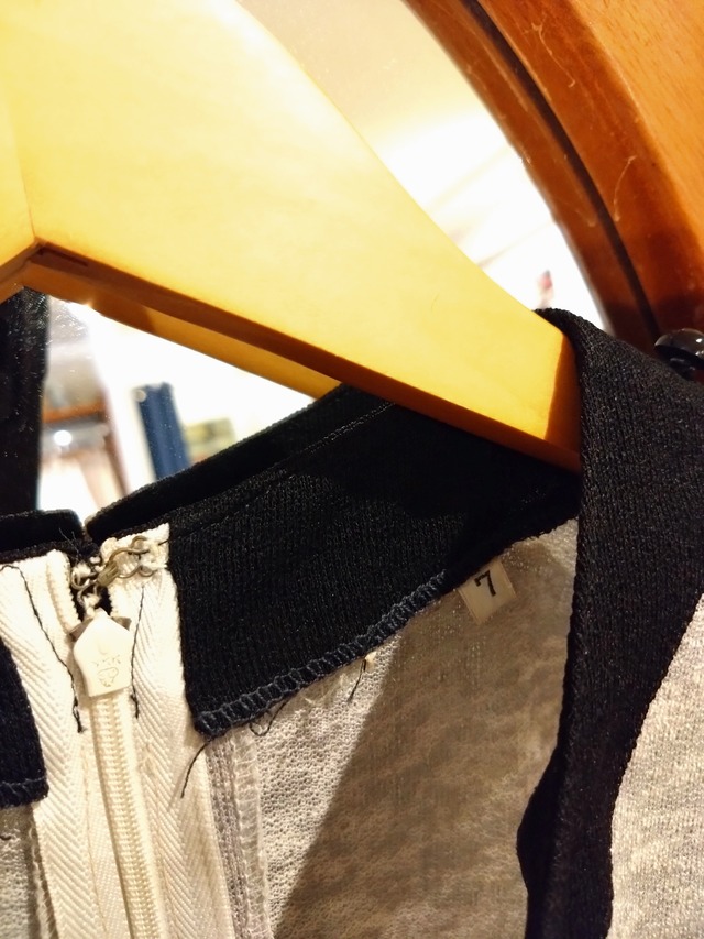 レトロな建築物柄アンティークワンピース/モダン風景夏生地国産古着洋服MADEINJAPANAntiqueVINTAGE